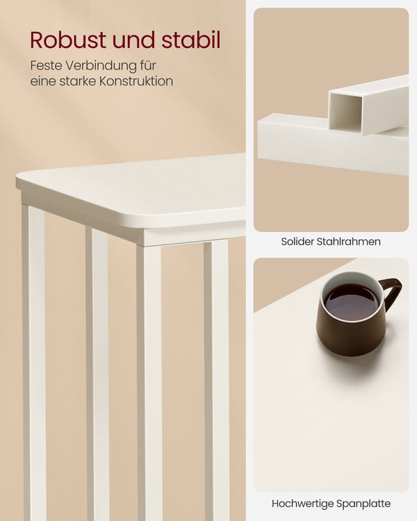 Sidebord, 50x35x60 cm, Kremfarget