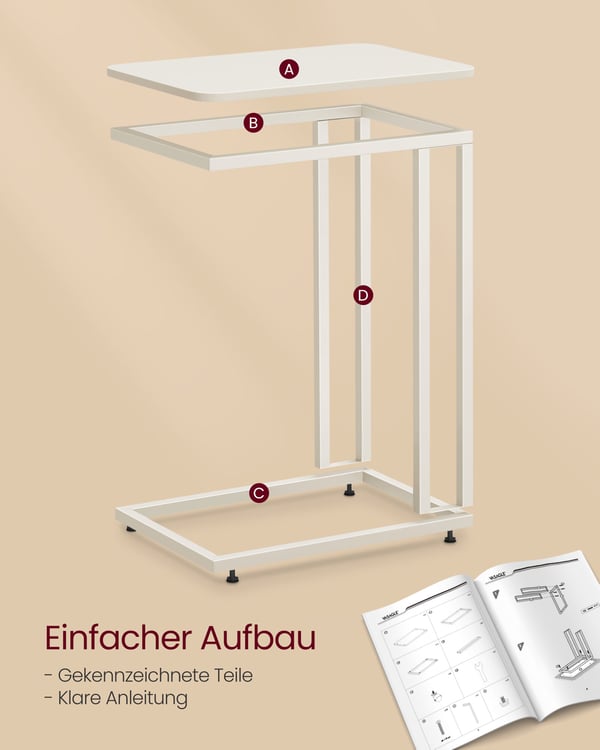 Sidebord, 50x35x60 cm, Kremfarget