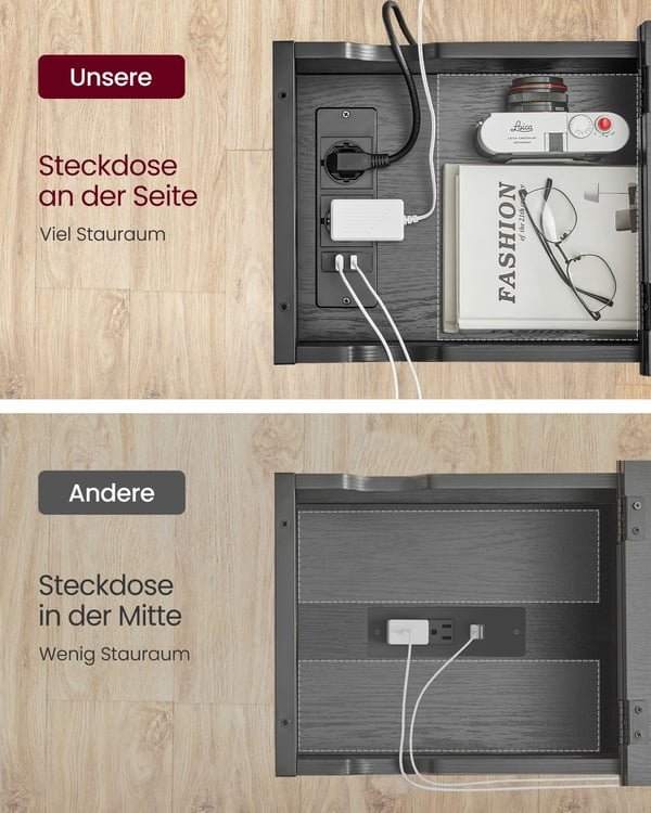 Sidebord, 60x31,5x60 cm, Svart