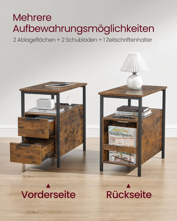 Sidebord, 60x35x61 cm, Brun