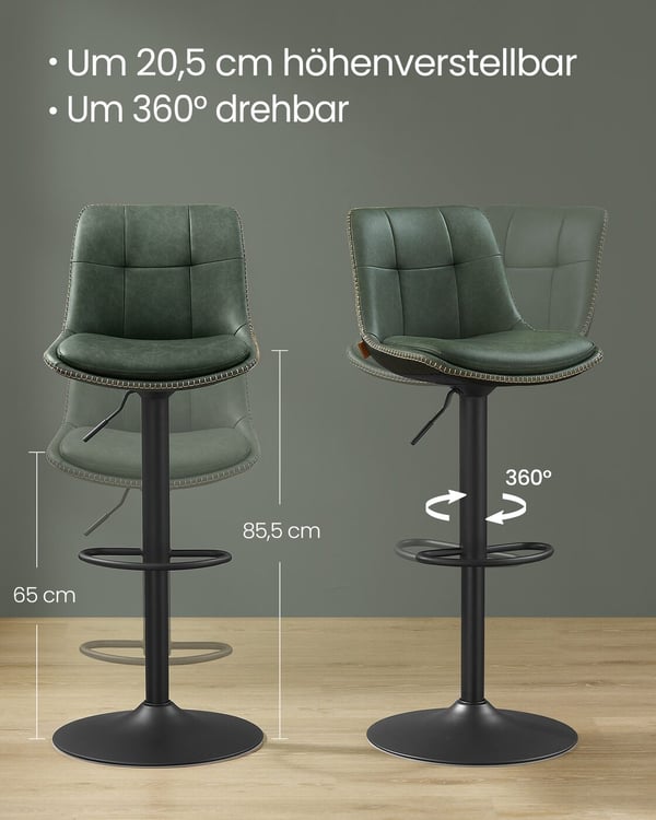 Barstolsett, 44x48x90-112 cm, Grønn
