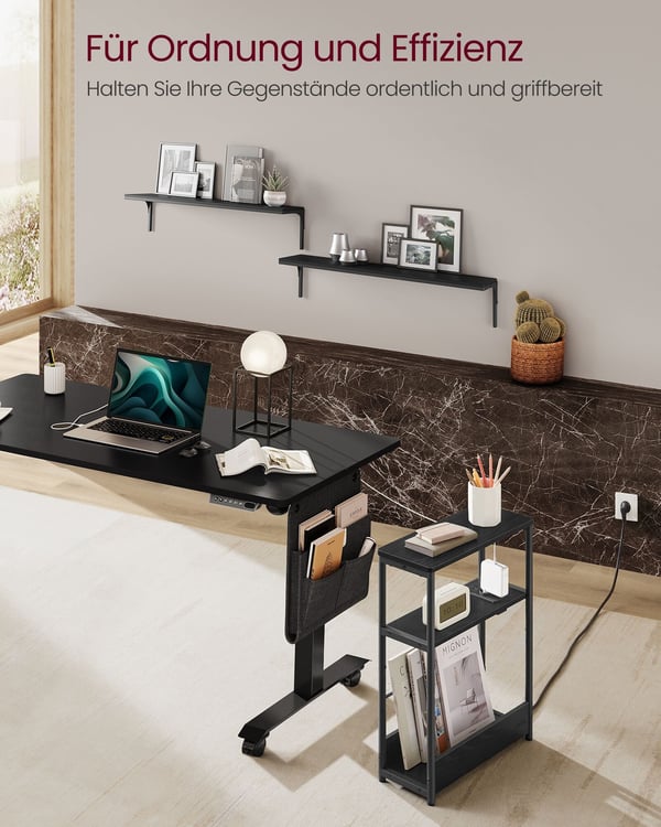 Sidobord, 18x45x58 cm, svart