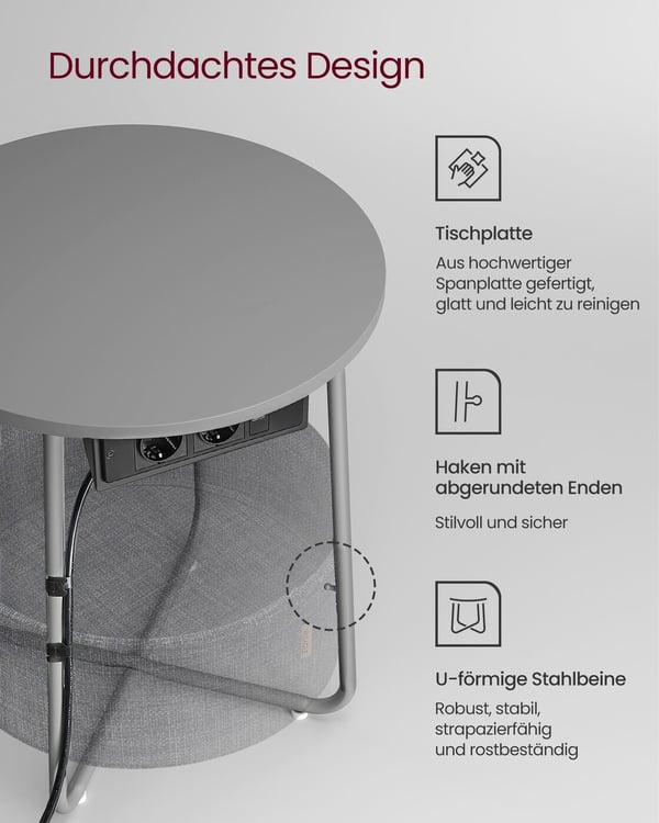 Sidebord, 45 x 50 cm, sort