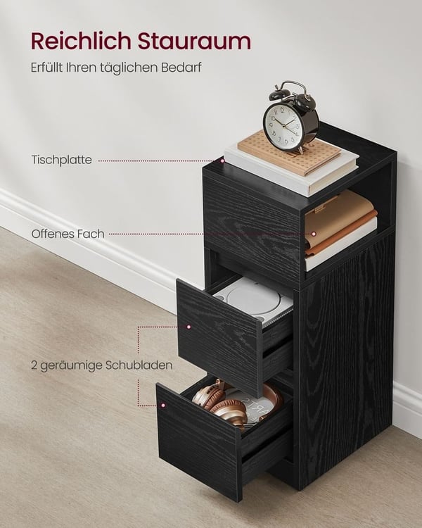 Natskabinet, 30x25x65 cm, Sort