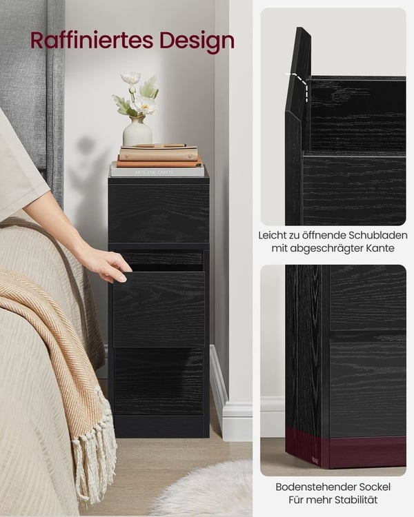 Natskabinet, 30x25x65 cm, Sort