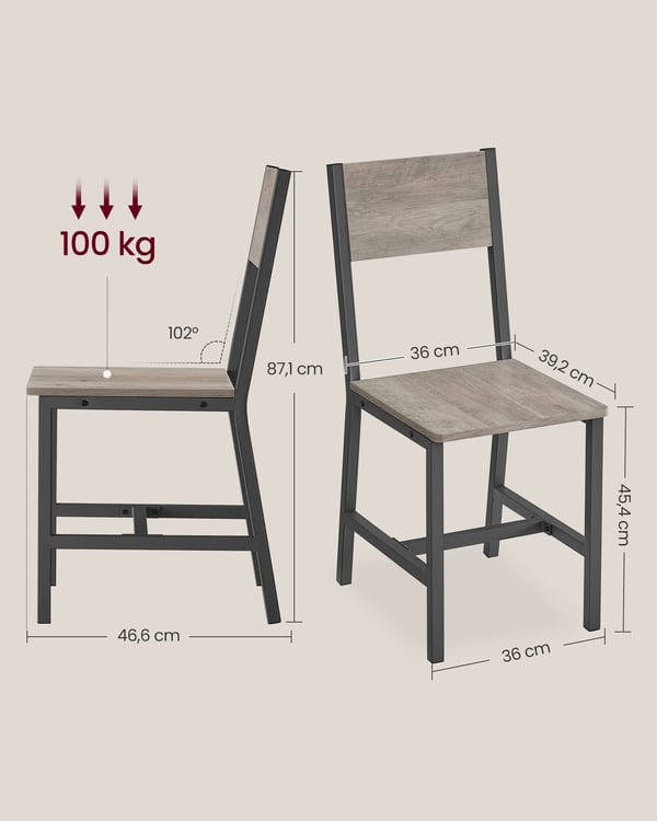 Spisestol, 36x46,6x87,1 cm, Greige