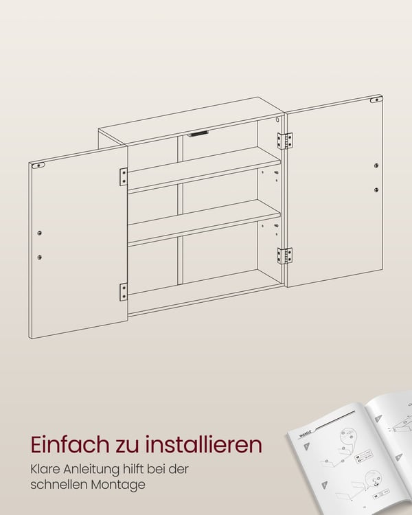Badeværelsesskab, 60x18x60 cm, grå