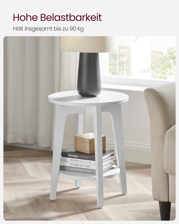 Sidebord, 40x50 cm, Hvit