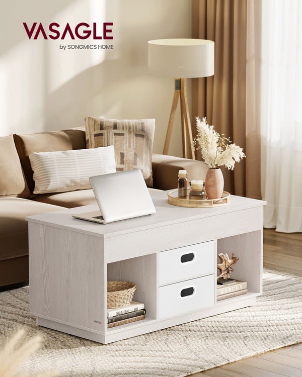 Sohvapöytä, Säädettävä Korkeus, 50x100x48 cm, Beige
