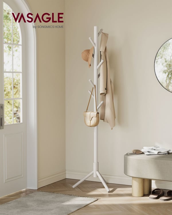 Knagerække, 47x47x175 cm, Beige