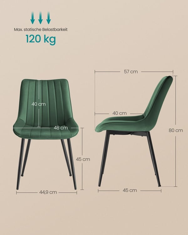 Ruokatuoli, 60x50.1x88.6 cm, Vihreä