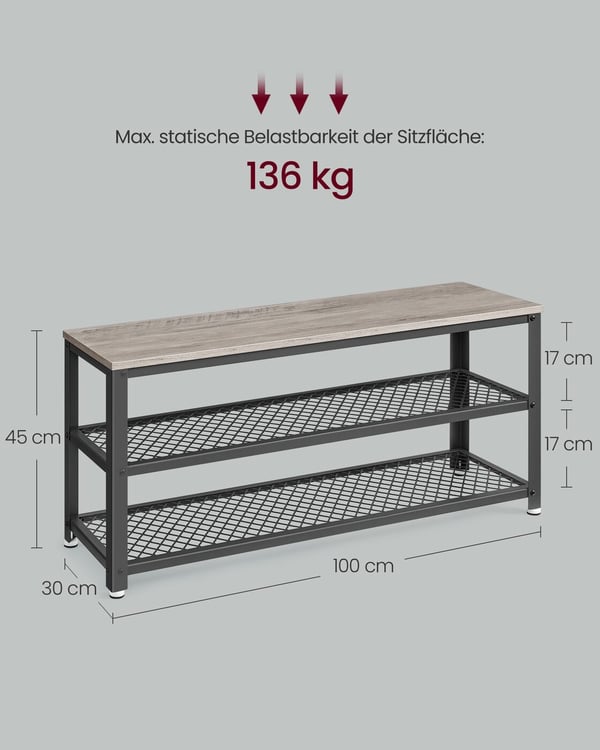 Skobenk, 100x30x45 cm, Greige