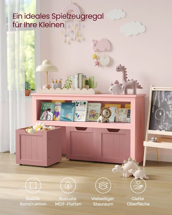 Børneopbevaringsskab, 102x30x60 cm, Pink