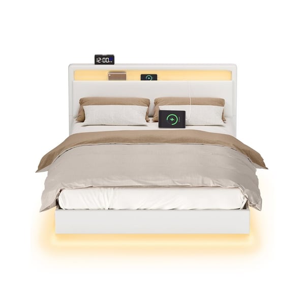 Sengeramme, 213x147x90 cm, Hvid Sengeramme, 213x147x90 cm, Hvid