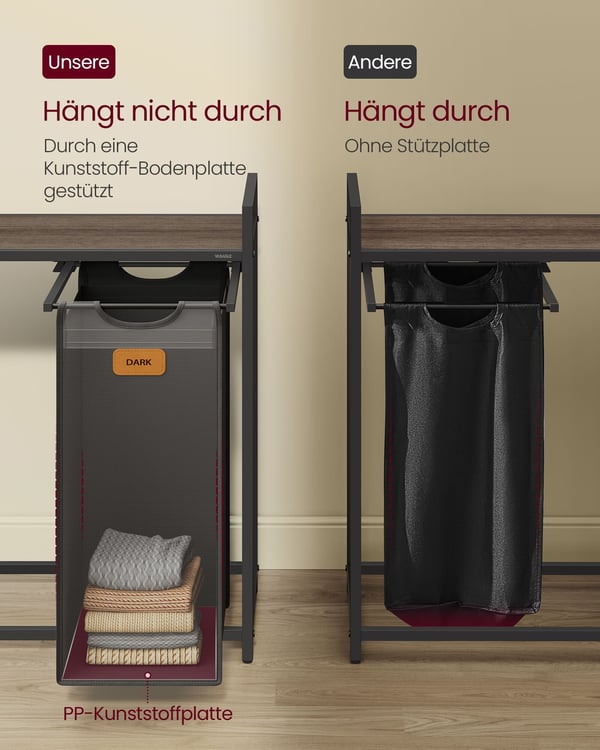 Skittentøyskurv, 117x33x80.5 cm, Brun