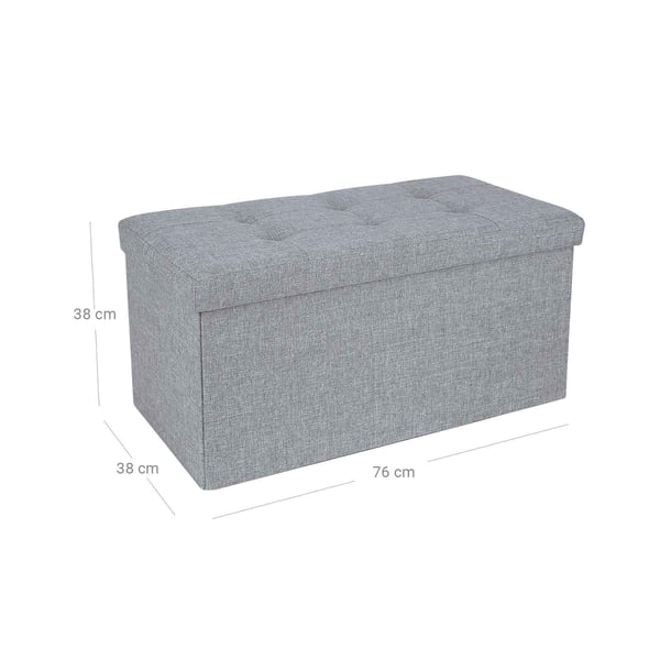 Opbevaringsbænk, 76x38x38 cm, Lysegrå Opbevaringsbænk, 76x38x38 cm, Lysegrå