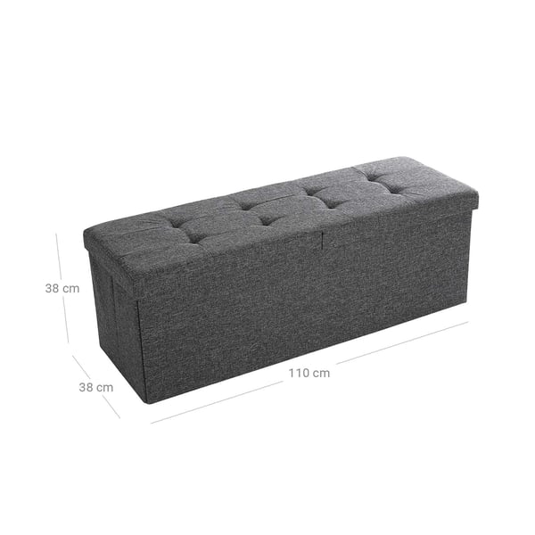 Opbevaringsbænk, 110x38x38 cm, Mørkegrå Opbevaringsbænk, 110x38x38 cm, Mørkegrå