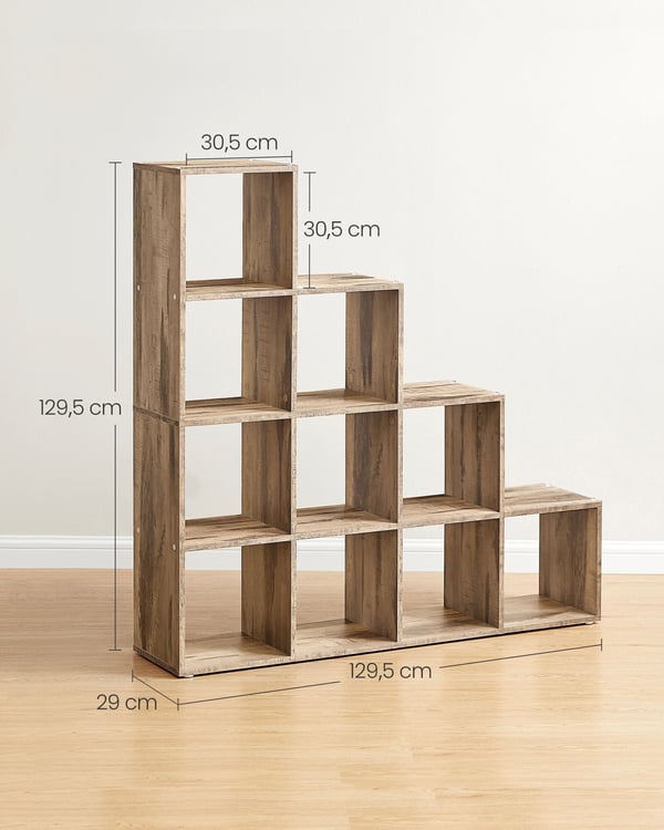 Bokhylle, 29x129,5x129,5 cm, Brun
