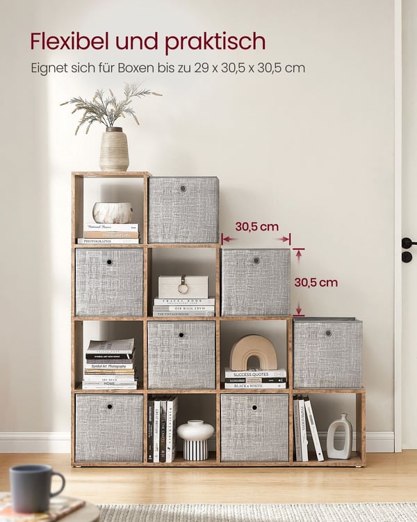 Bokhylle, 29x129,5x129,5 cm, Brun