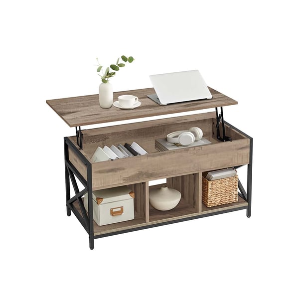 Sofabord, 50x100x46,5-62 cm, Brun Sort