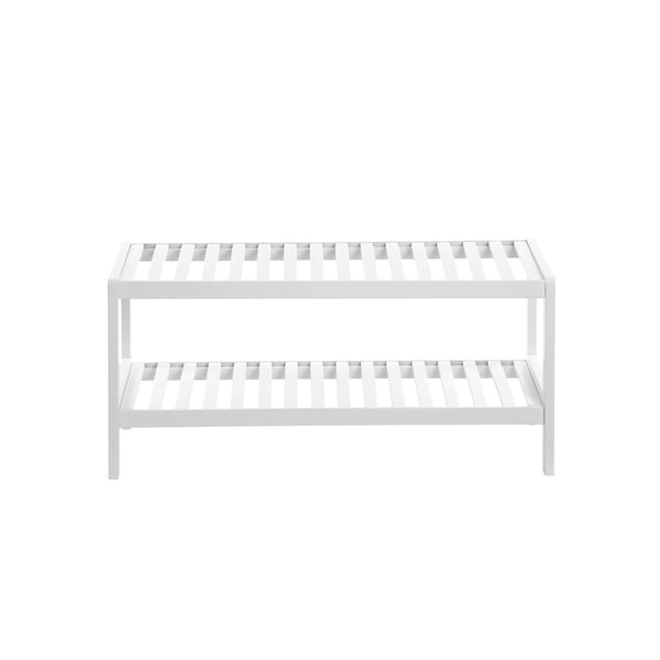 Skohylle, Bambus, 70x33x26 cm, Hvit