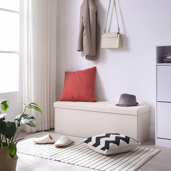 Oppbevaringsbenk, 110x38x38 cm, Beige