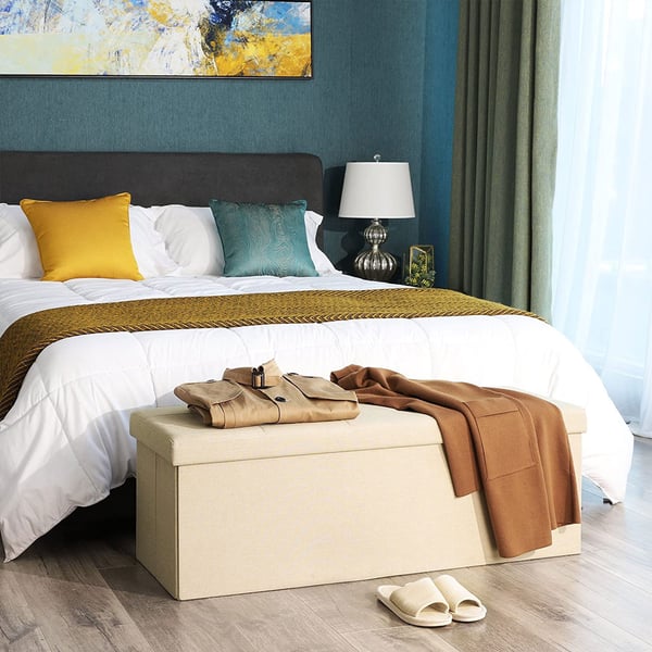 Oppbevaringsbenk, 110x38x38 cm, Beige