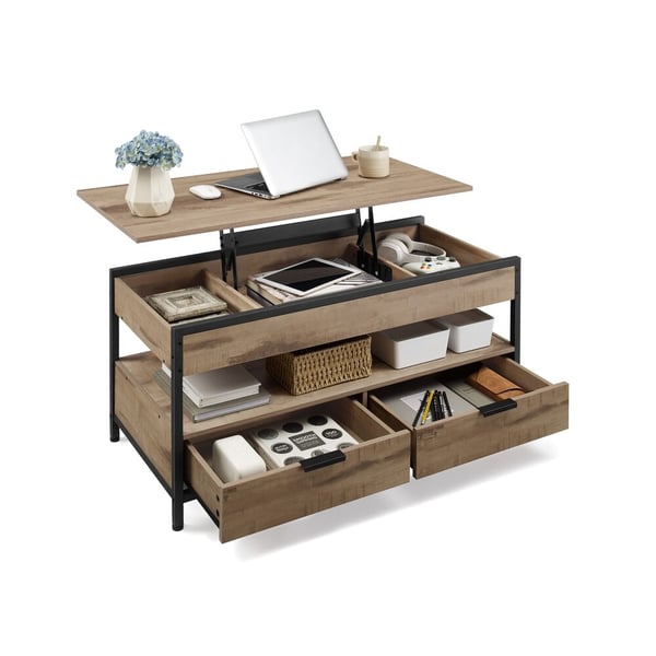 Soffbord, 50x100x48-63 cm, Brun