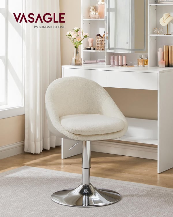 Justerbar stol, 52,5x50x81,5-93,5 cm, krämfärgad