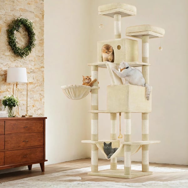 Kattetre, 60x50x206 cm, Beige