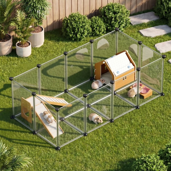 Legeindhegning, Plast Lille Dyr Legeindhegning, 125x63x42 cm, Hvid