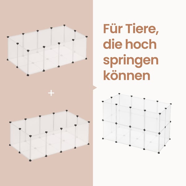 Legeindhegning, Plast Lille Dyr Legeindhegning, 125x63x42 cm, Hvid