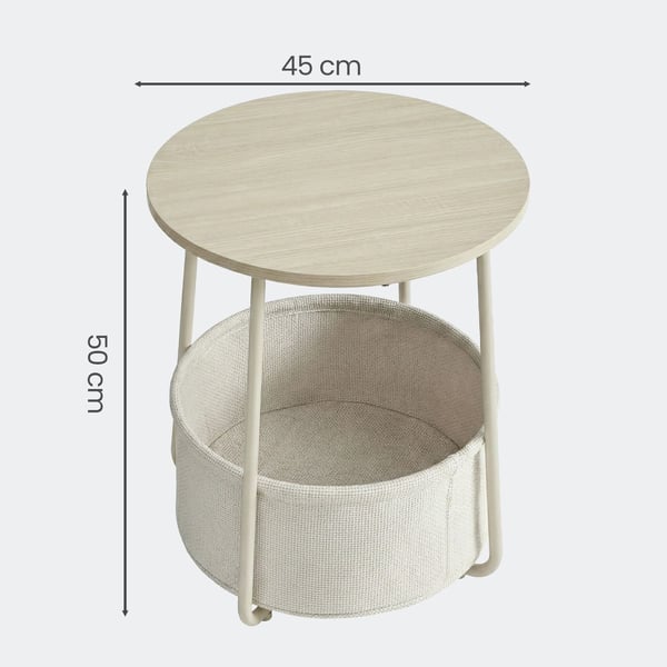 Sidebord, 45x50 cm, Naturlig Beige