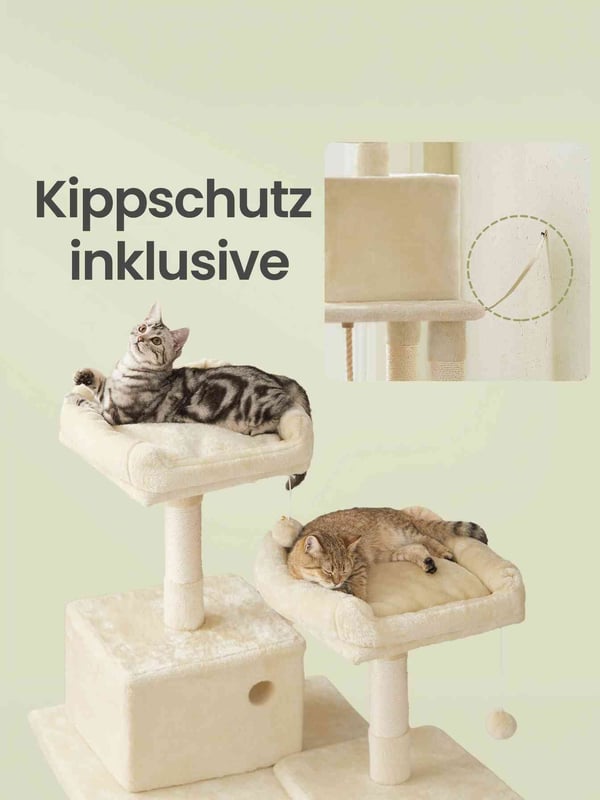 Kattetræ, 55x45x143 cm, Beige
