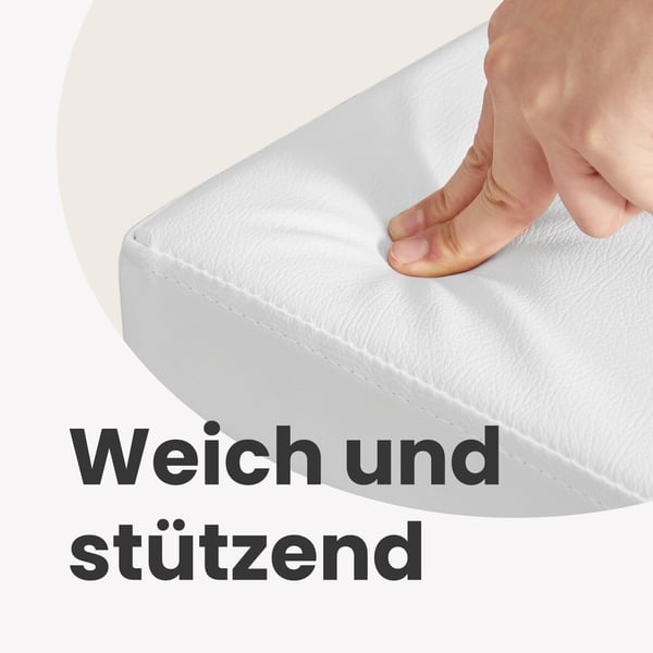 Fällbar Ottoman, 38x110x38 cm, Vit