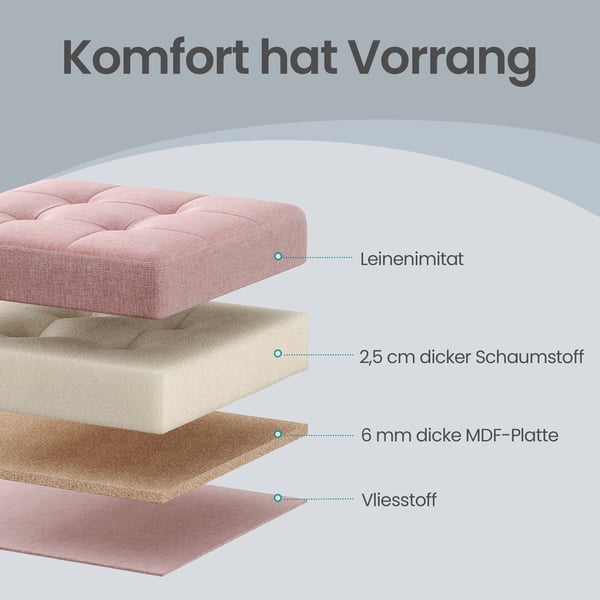 Förvaringspuff, 30x30x30 cm, Rosa