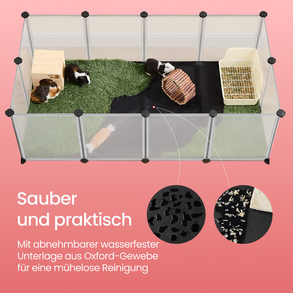 Indhegning til små dyr, 125x63x42 cm, hvid