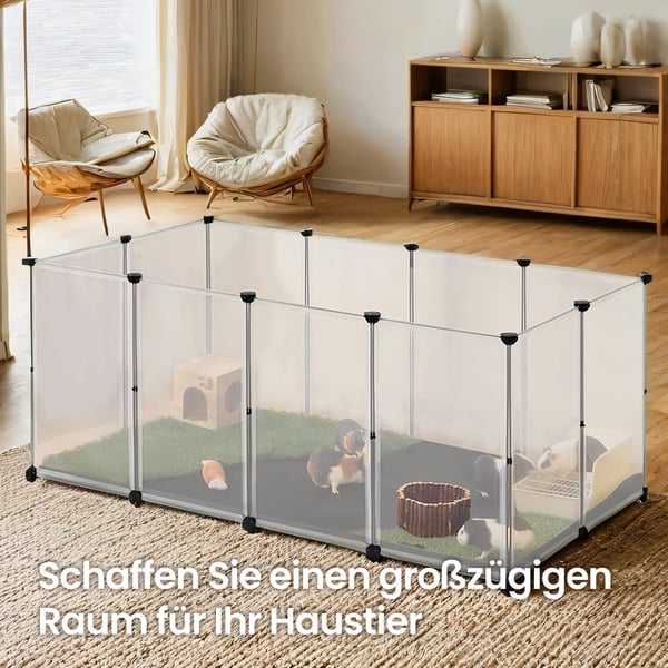 Inhägnad för smådjur, 125x63x42 cm, vit