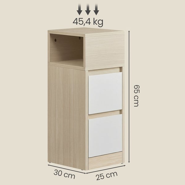 Nattbord, 30x25x65 cm, Beige