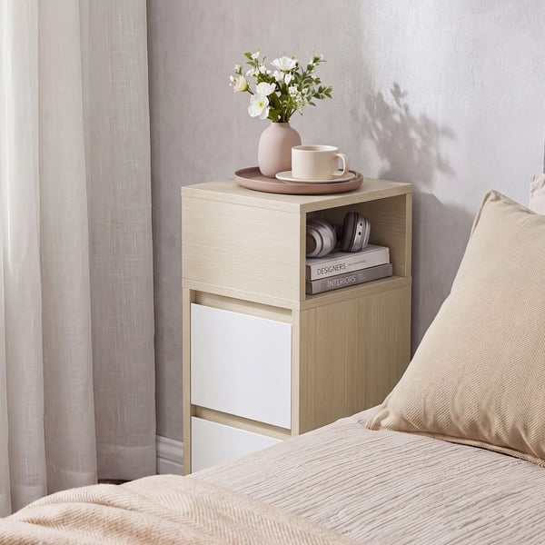 Nattbord, 30x25x65 cm, Beige