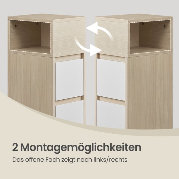 Nattbord, 30x25x65 cm, Beige