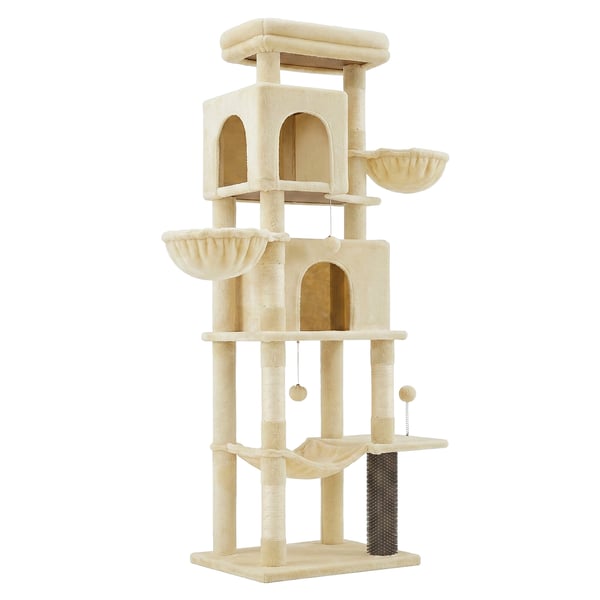 Kattetræ, 57x45x175 cm, Sandbeige