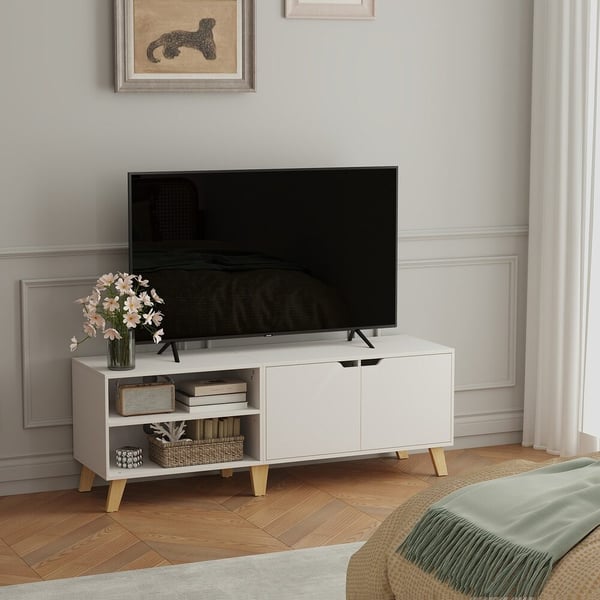 TV-bänk, 140x40x50 cm, Vit