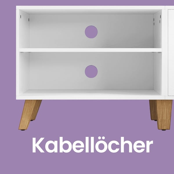 TV-bänk, 140x40x50 cm, Vit