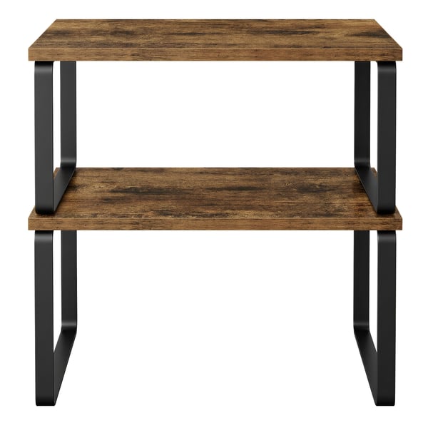 Krydderhylle, 2-delt sett kjøkkenorganisator, 19,5x29,7x15,8 cm og 18,5x29,7x13,7 cm, svart