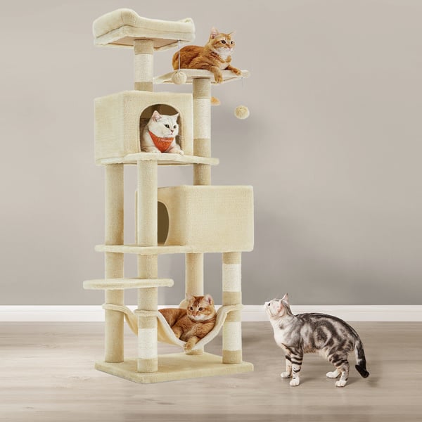 Kattetræ, 49x40x155 cm, Beige