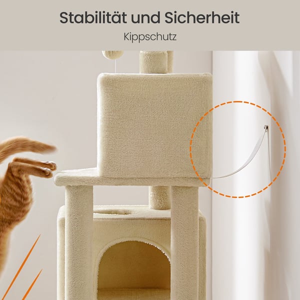Kattetræ, 49x40x155 cm, Beige
