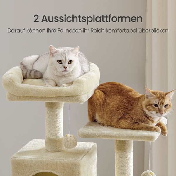 Kattetræ, 49x40x155 cm, Beige