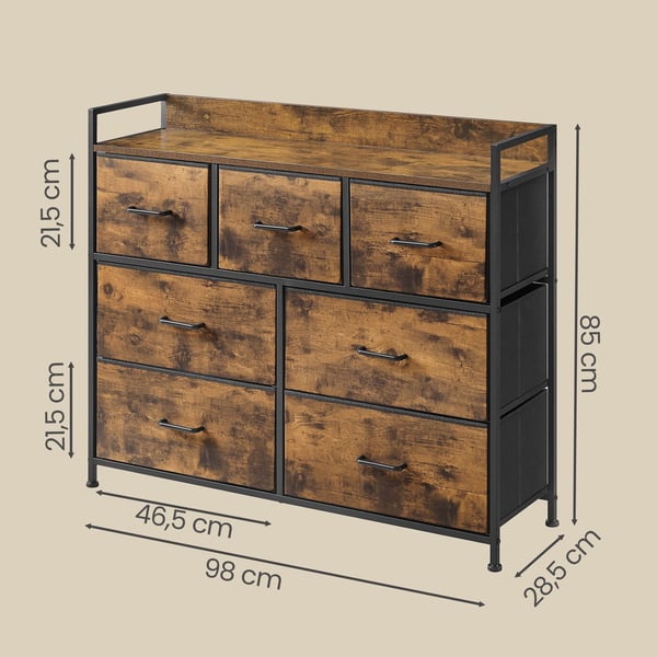 Kommode, 28,5x98x85 cm, Brun