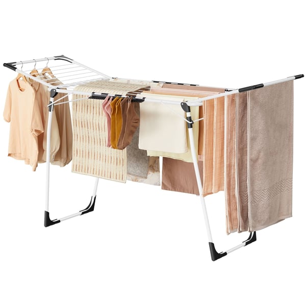 Tørrerack til tøj, 56,5x173x96,5 cm, hvid